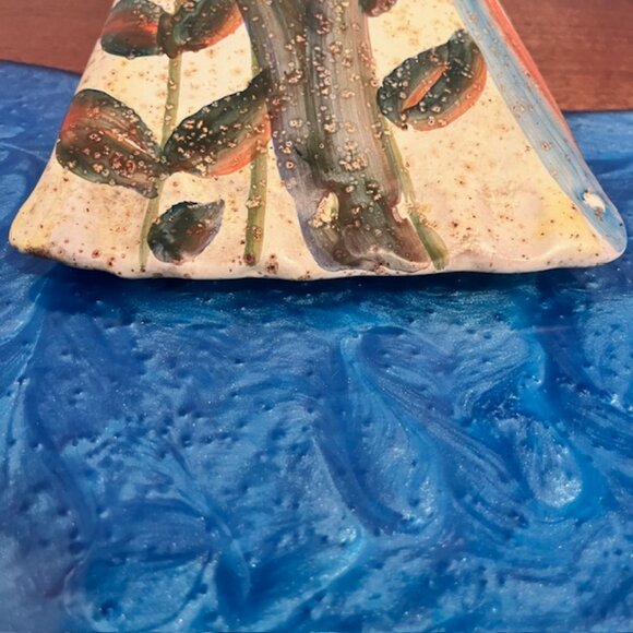 Italica ARS Large Flower Wall Pocket Vase Hand Painted Italy - Picture 8 of 10